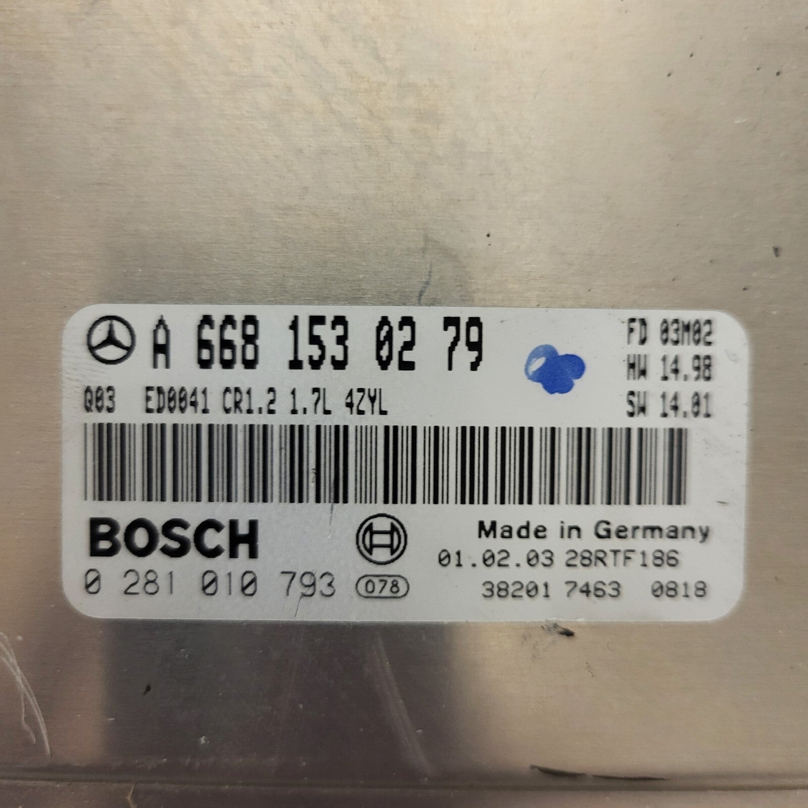 MERCDES BENZ ECU / A6681530279 / 0281010793 / ED0041 CR1.2 / BOSCH