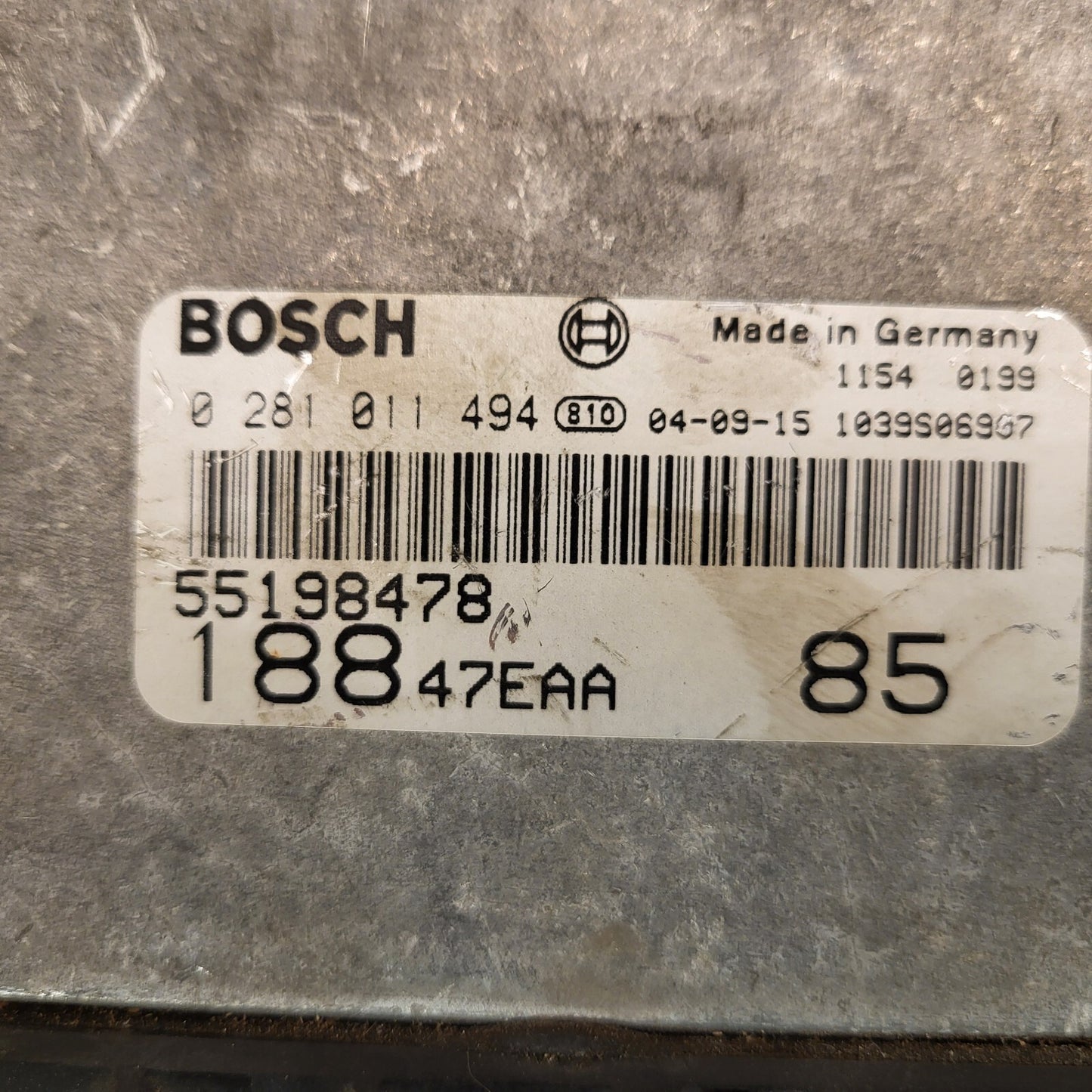 Fiat Punto ECU / 0281011494 / 55198478 / BOSCH