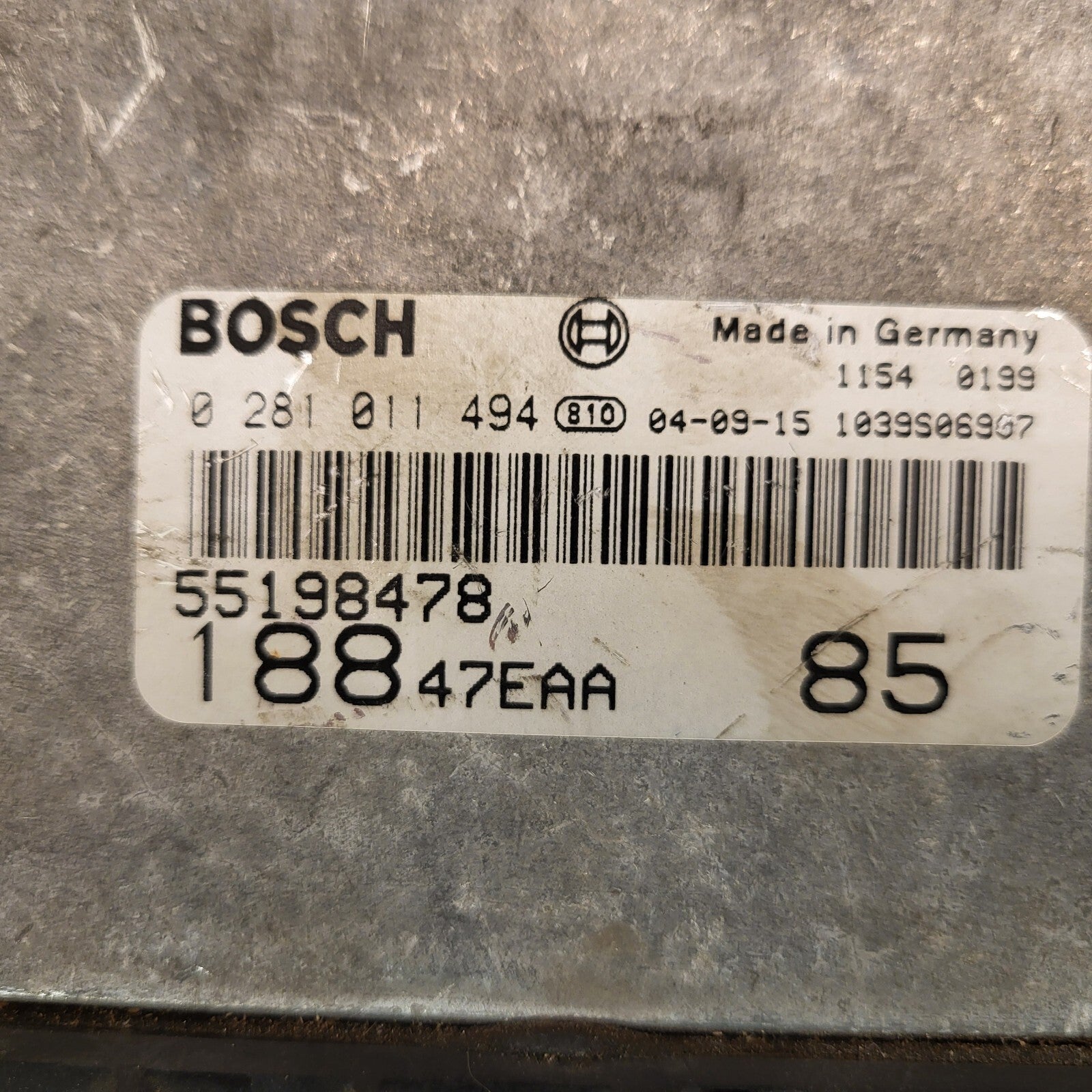Fiat Punto ECU / 0281011494 / 55198478 / BOSCH