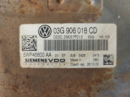 VW PASSAT B6 ECU / 03G906018CD / 5WP45600AA / PPD1.5 / SIEMENS