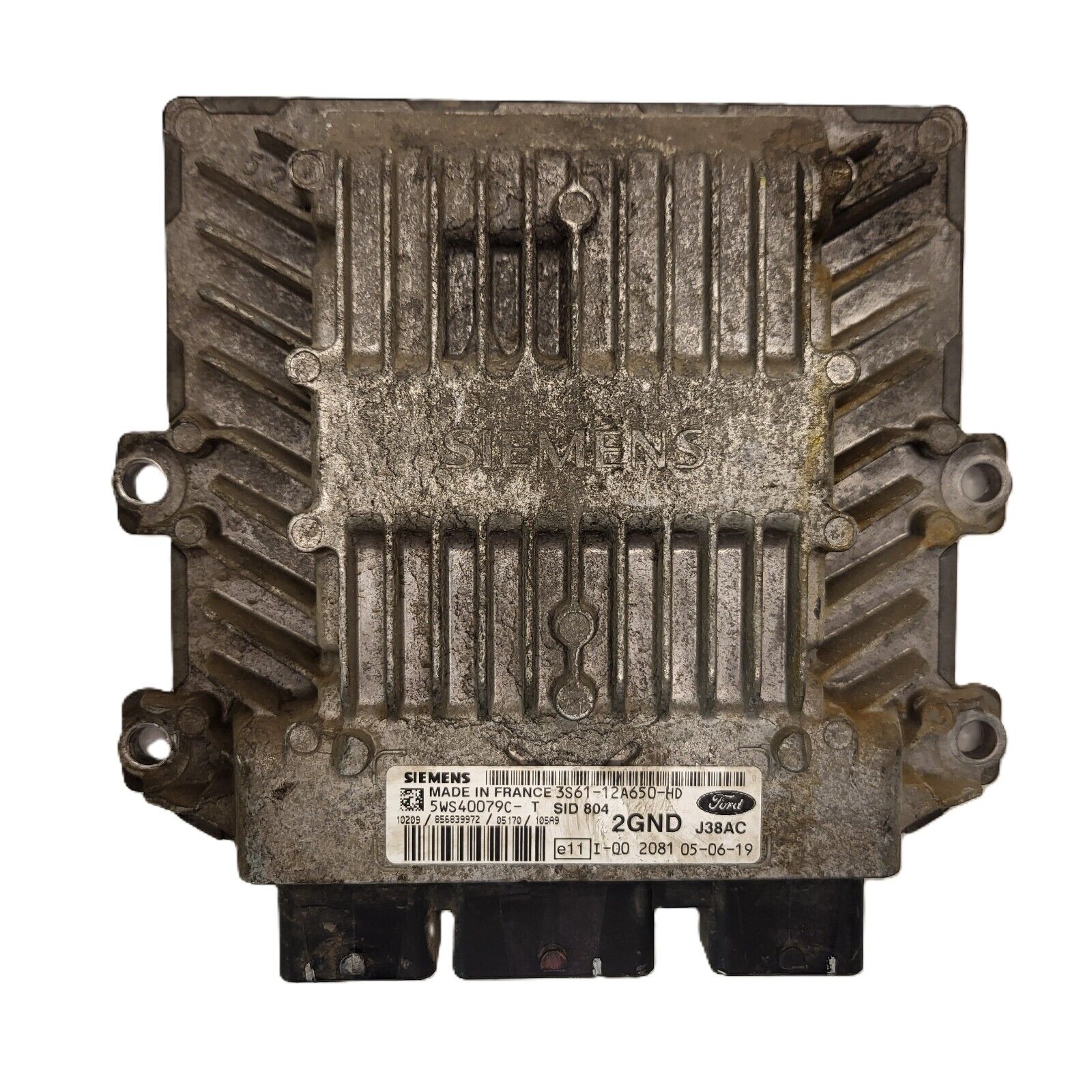 FORD FIESTA ECU / 3S61-12A650-HD / 5WS40079C-T / 2GND / SID804 / SIEMENS