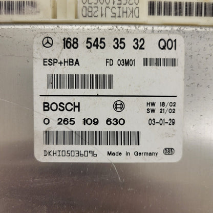 MERCEDES-BENZ A CLASS W168 ESP ECU / 1685453532 / 0265109630 / BOSCH ESP+HBA