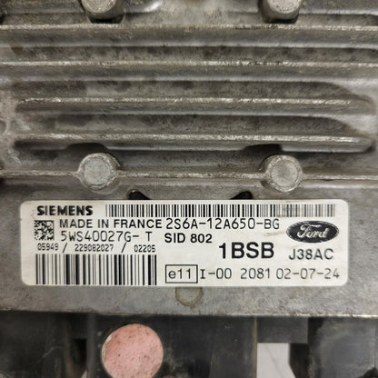 FORD FIESTA ECU / 2S6A-12A650-BG / 5WS40027G-T / 1BSB / SID802 / SIEMENS