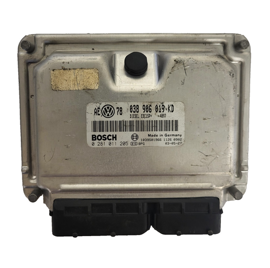 VW AUDI SEAT SKODA ECU / 038906019KD / 0281011205 / EDC15P+ / BOSCH