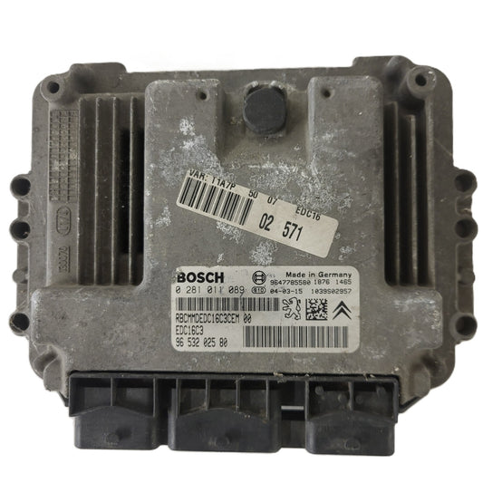 PEUGEOT 206 ECU / 0281011089 / EDC16C3 / 9653202580 / 9647785580 / BOSCH