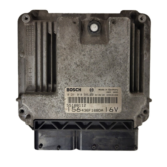 ALFA ROMEO 156 ECU / 0281010986 / 55188112 / 156436F16BDA16V / BOSCH