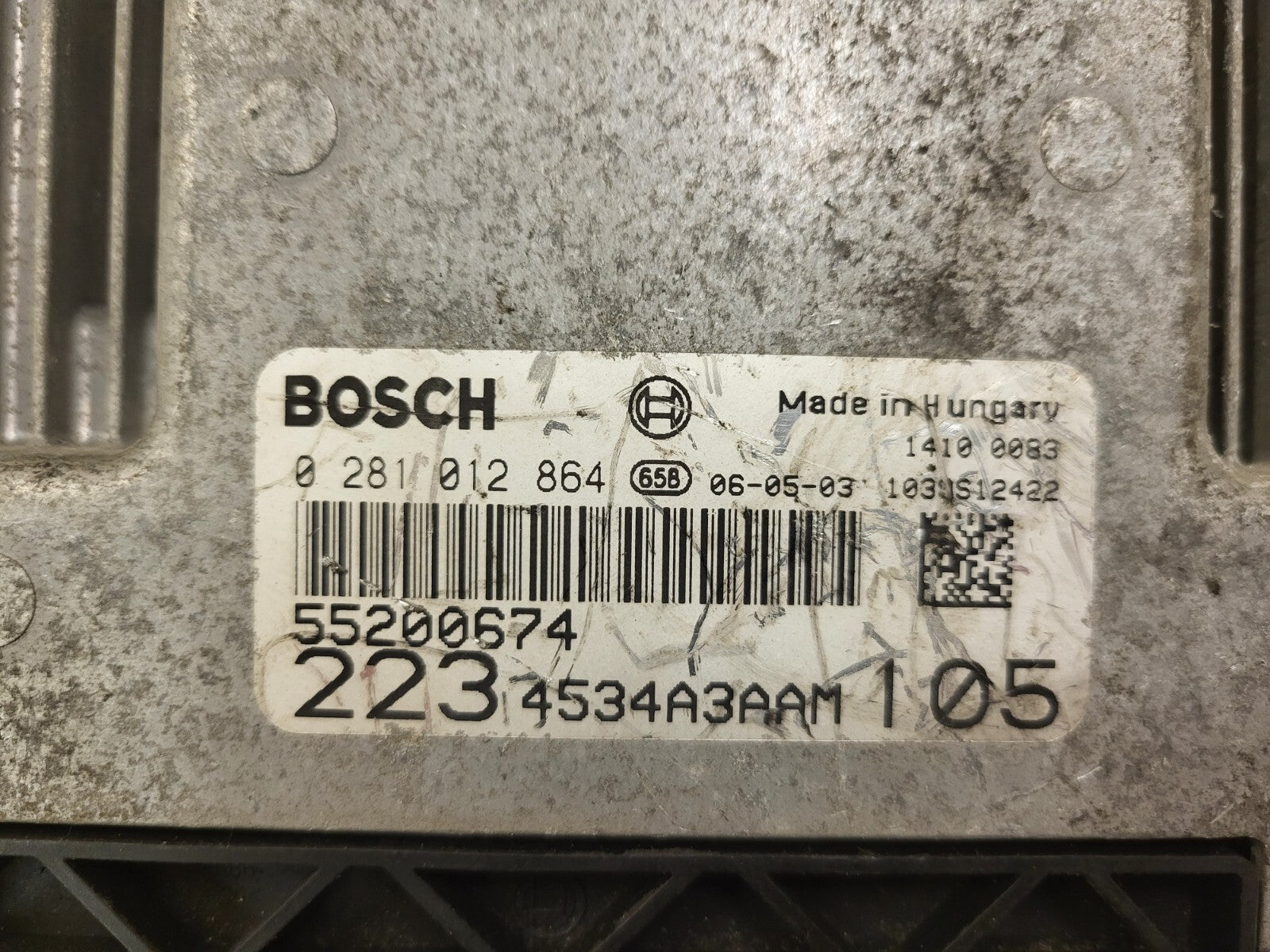 FIAT DOBLO ECU / 0281012864 / 55200674 / 2234534A3AAM / BOSCH