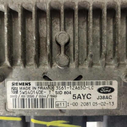 FORD FIESTA ECU / 3S61-12A650-LC / 5WS40140E-T / 5AYC / SID804 / J38A SIEMENS