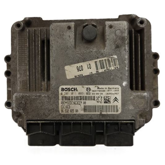 PEUGEOT 206 ECU / 0281011089 / EDC16C3 / 9653202580 / 9647785580 / BOSCH