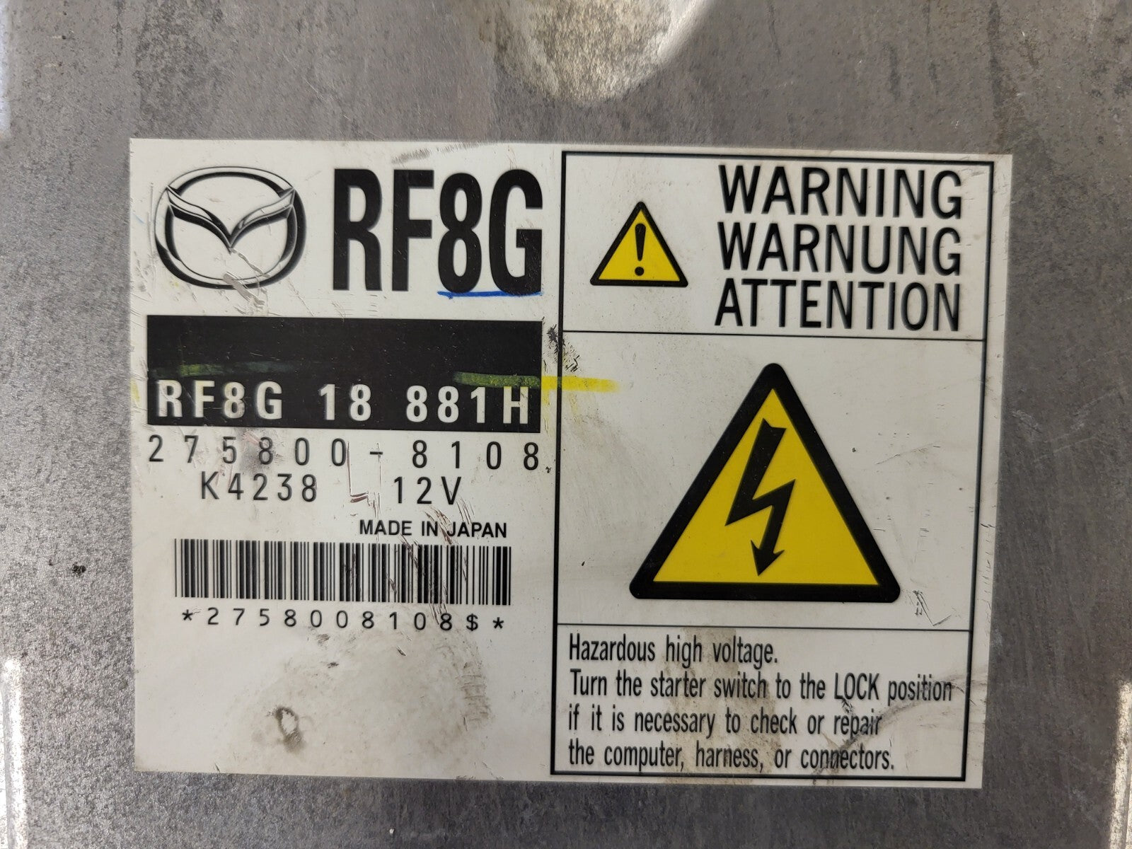 MAZDA 6 2.0D ECU / RF8G18881H / RF8G 275800-8108 / 