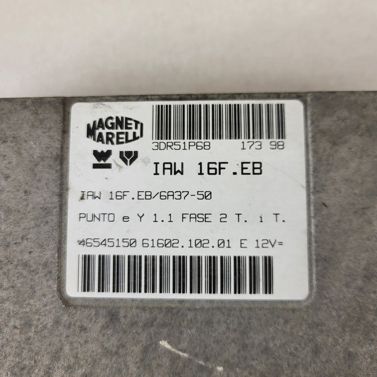 FIAT PUNTO LANCIA Y ECU / IAW 16F.EB / 46545150 / 61602.102.01 / MAGNETI MARELLI
