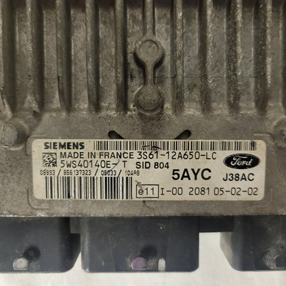 FORD FIESTA ECU / 3S61-12A650-LC / 5WS40140E-T / 5AYC / SID804 / J38A SIEMENS