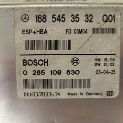 MERCEDES-BENZ A CLASS W168 ESP ECU / 1685453532 / 0265109630 / BOSCH ESP+HBA