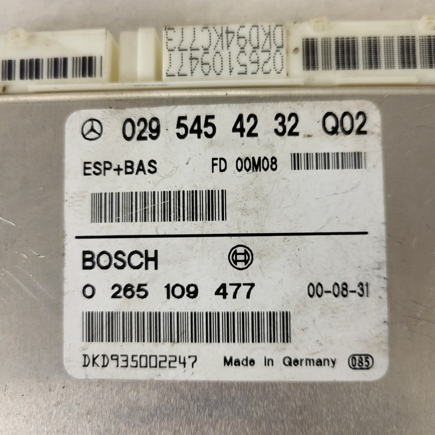 Mercedes A-Class W168 ESP ECU / 0295454232 Q02 / 0265109477 / BOSCH 