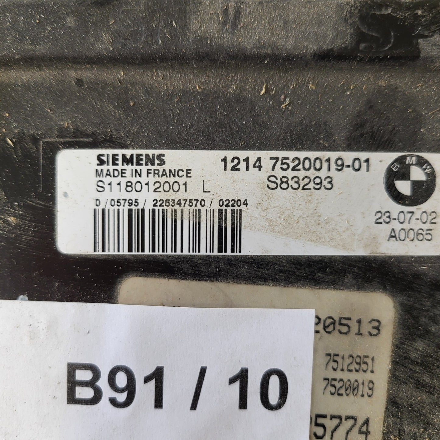 MINI COOPER 1.6 ECU / S118012001L / 1214752001901 / SIEMENS
