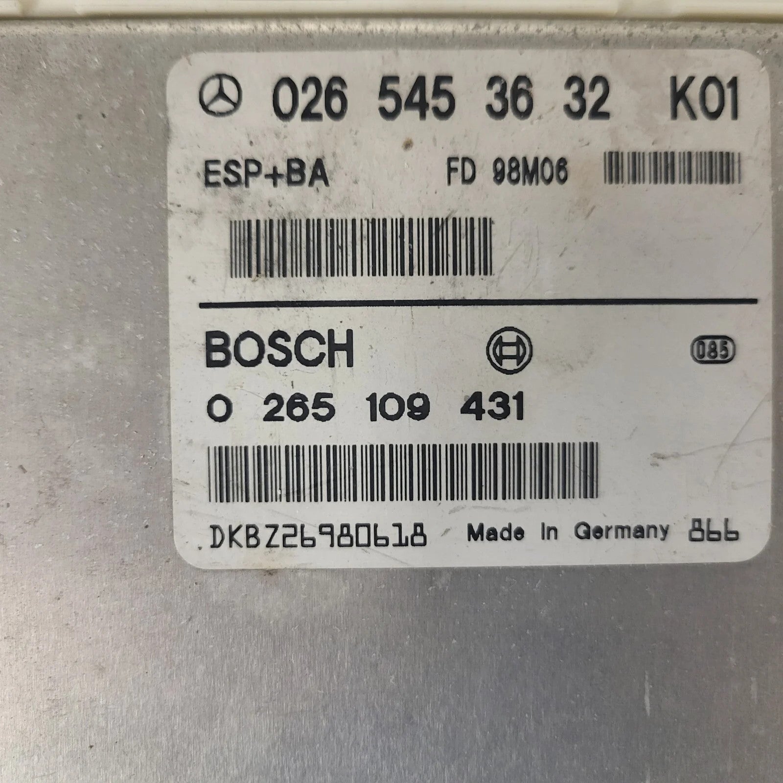 MERCDES BENZ ECU / 0265453632 / 0265109431 / BOSCH / ESP+BA