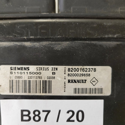 Renault ECU / S110115000B / S110115000 / 8200162378 / 8200029658 / SIEMENS