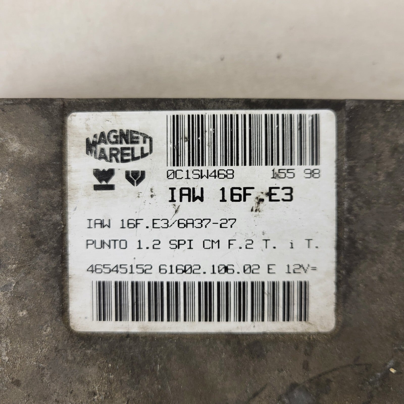 Fiat Punto 1.2 ECU / 46545152 / IAW 16F.E3 / 61602.106.02 / MARELLI