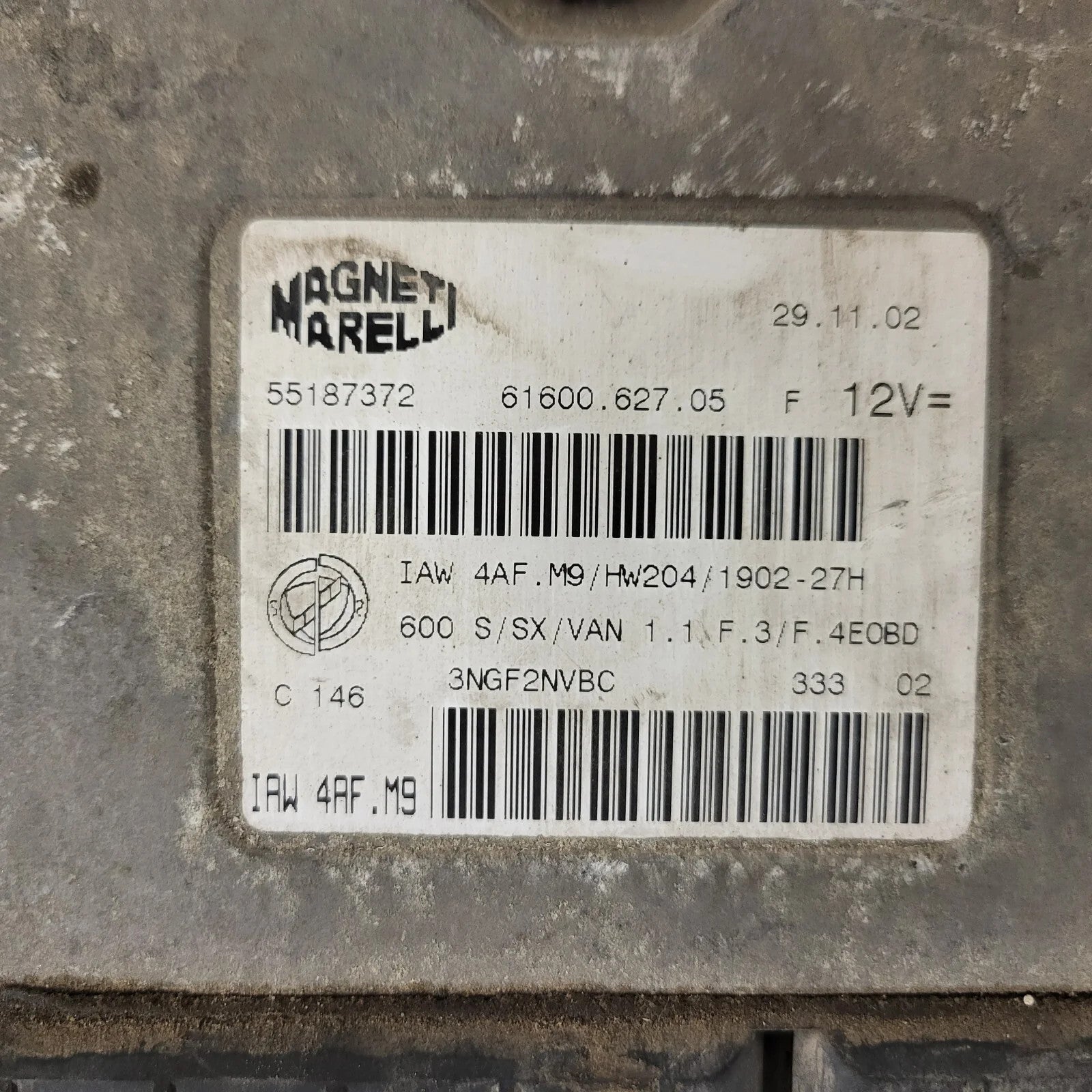 Fiat Seicento 600 ECU / 55187372 / IAW 4AF.M9 / 61600.627.05 / MAGNETI MARELLI