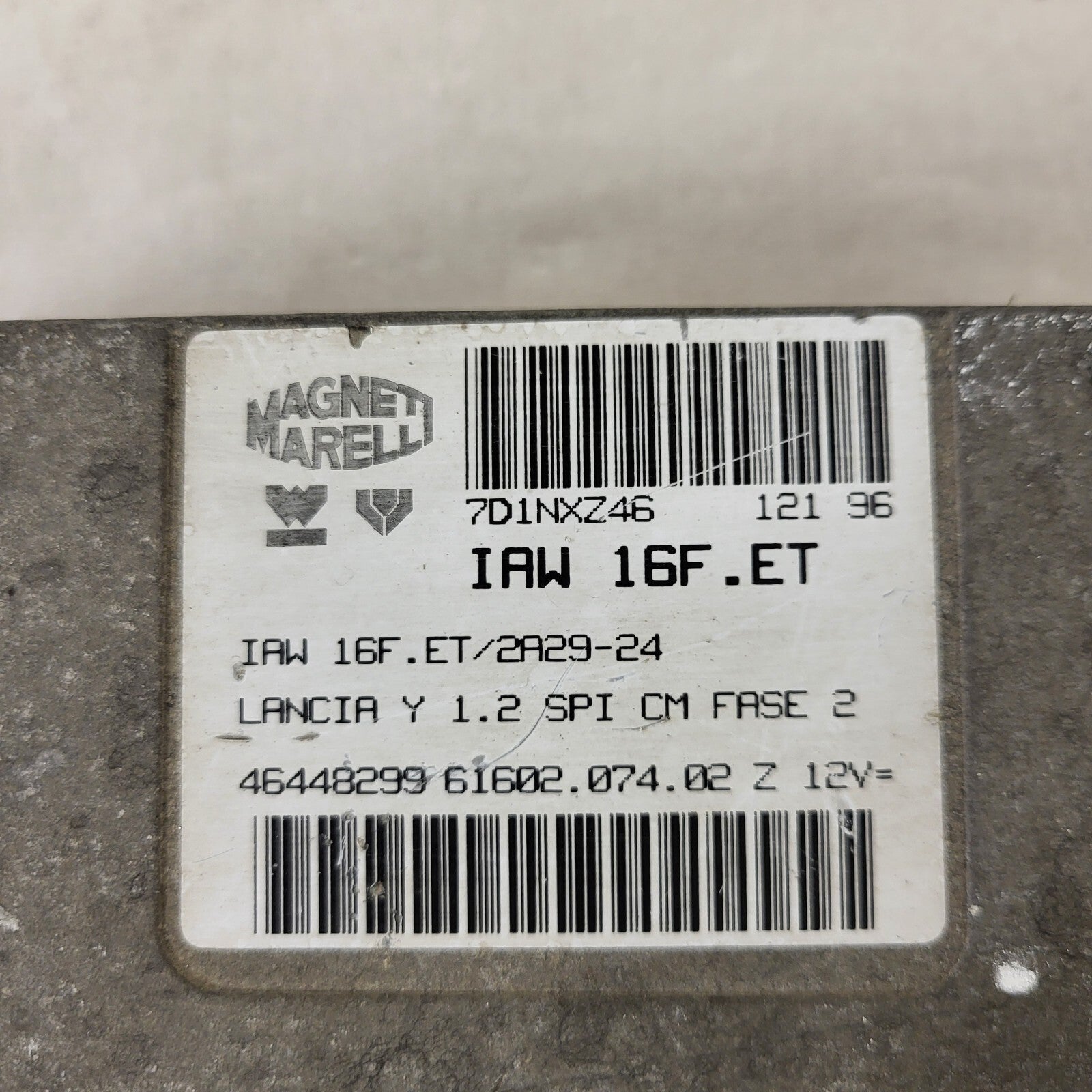 LANCIA Y 1.2 ECU / IAW 16F.ET / 46448299 / 61602.074.02 / MAGNETI MARELLI