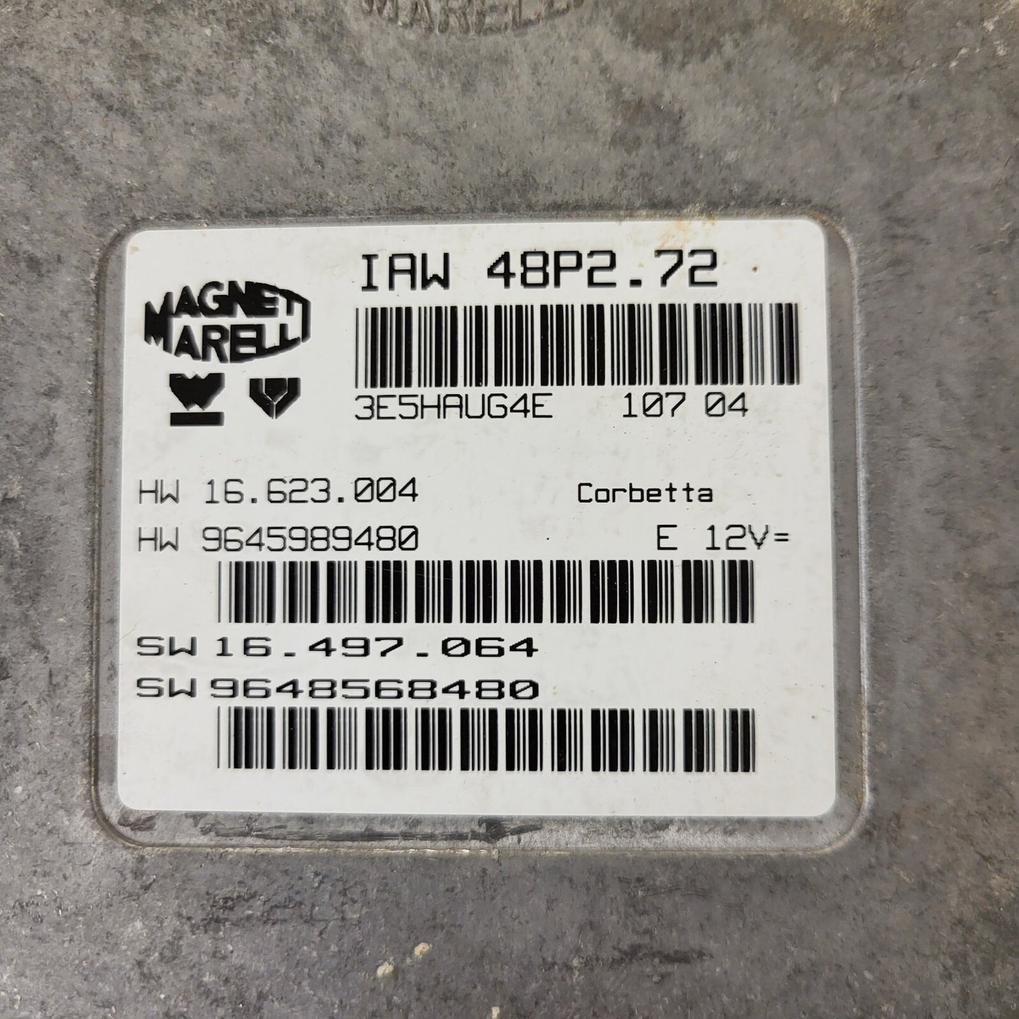 PEUGEOT CITROEN ECU / IAW 48P2.72 / SW 9648568480 / HW 9645989480 / MAGNETI MARE