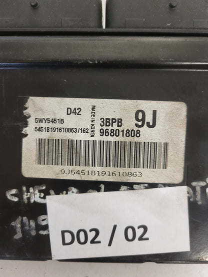 CHEVROLET MATIZ ECU / 96801808 / 5WY5451B / 3BPB / 9J / D42 / DAEWOO