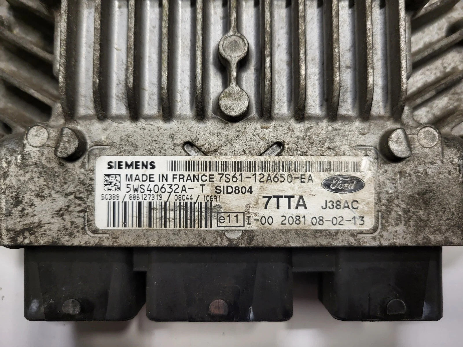 FORD FIESTA ECU / 7S61-12A650-EA / 5WS40632A-T / 7TTA / J38AC / SID804 / SIEMENS