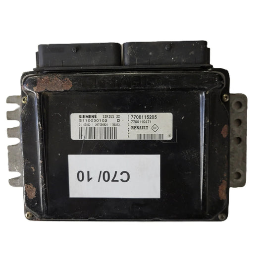 RENAULT ECU / S110030102D / 7700115205 / 7700110471 / SIRIUS 32 / SIEMENS