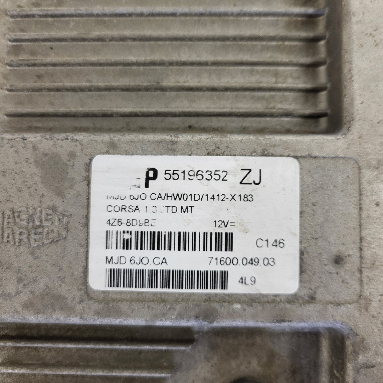 OPEL ECU / MJD 6JO.CA / 55196352 / HW01D / 71600.049.03 / MAGNETI MARELLI