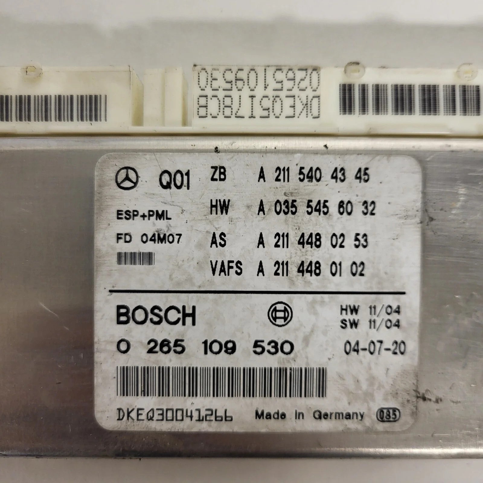 MERCEDES W211 ECU ESP MODULE / 0265109530 / A2115404345 / A2114480102 / BOSCH