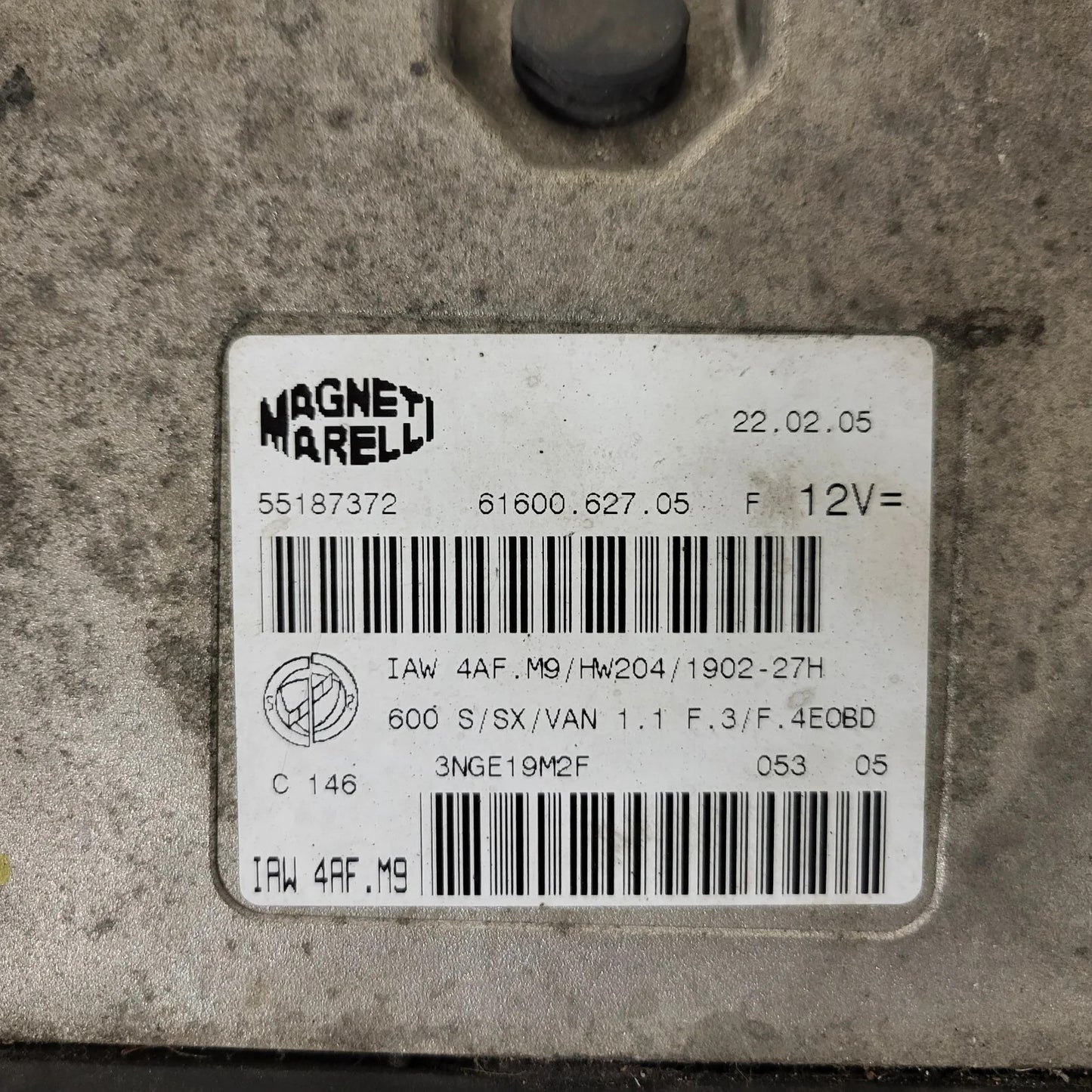 Fiat Seicento 600 ECU / 55187372 / IAW 4AF.M9 / 61600.627.05 / MAGNETI MARELLI