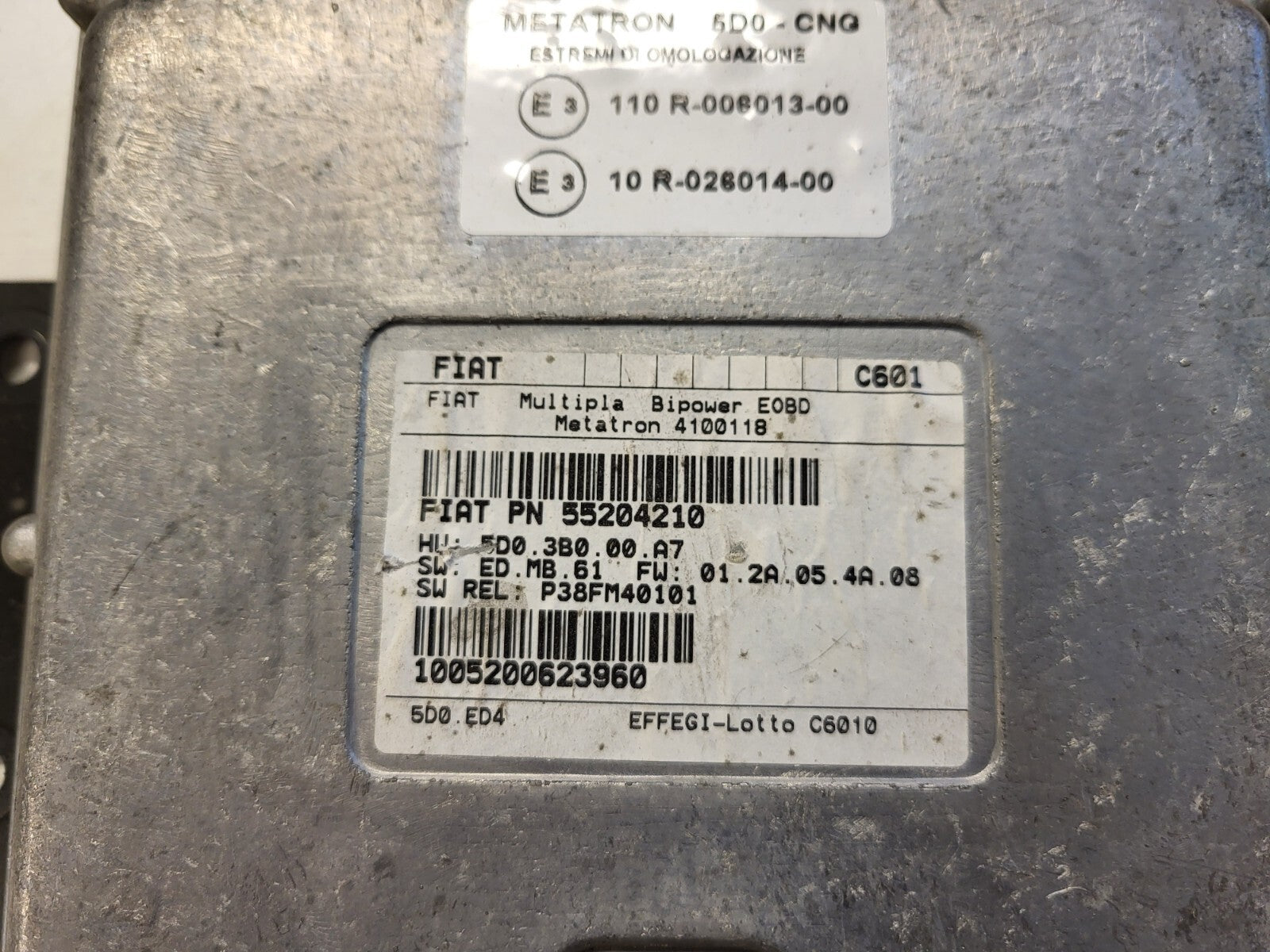 FIAT MULTIPLA 1.6 GAS METANO ECU / 55204210 / 4100118 / METATRON