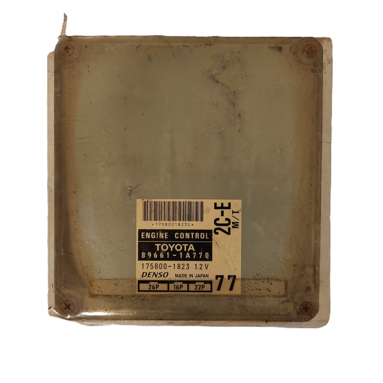 TOYOTA COROLLA ECU / 89661-1A770 / 175800-1823 / 2C-E / DENSO