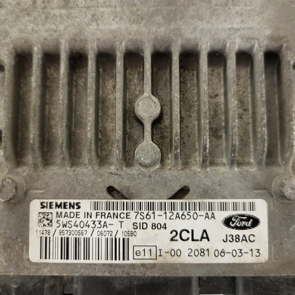 FORD FIESTA ECU / 7S61-12A650-AA / 5WS40433A-T / 2CLA / SID804 / J38AC SIEMENS