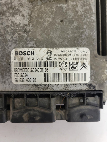 PEUGEOT CITROEN ECU / 0281012619 / 9663943980 / EDC16C34 / BOSCH
