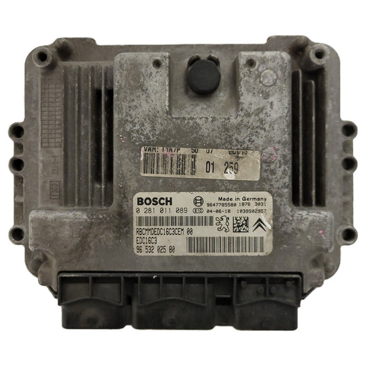 PEUGEOT 206 ECU / 0281011089 / EDC16C3 / 9653202580 / 9647785580 / BOSCH