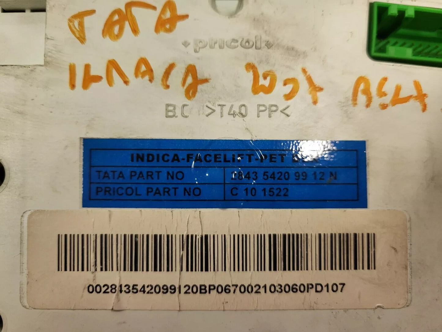 TATA INDICA 1.4 QUADRO STRUMENTI CONTACHILOMETRI TACHIMETRO 284354209912N