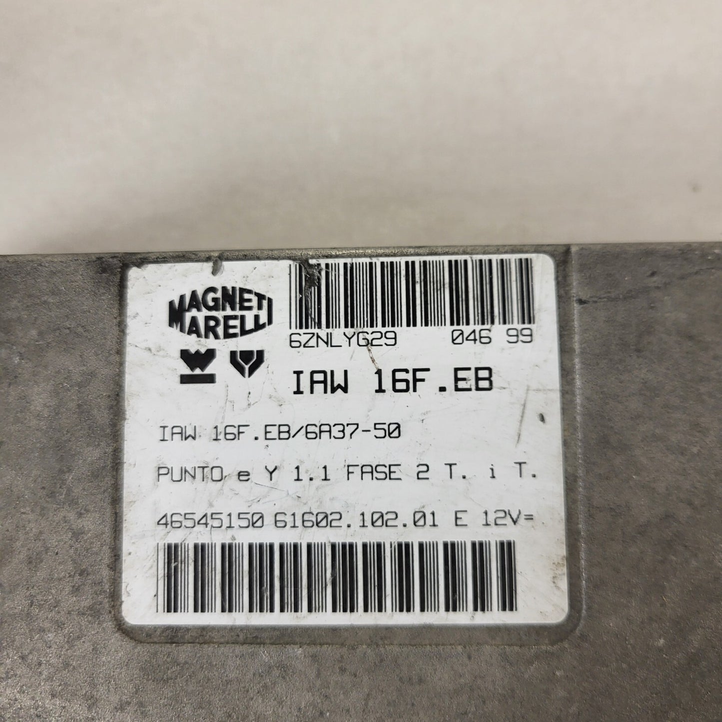FIAT PUNTO LANCIA Y ECU / IAW 16F.EB / 46545150 / 61602.102.01 / MAGNETI MARELLI