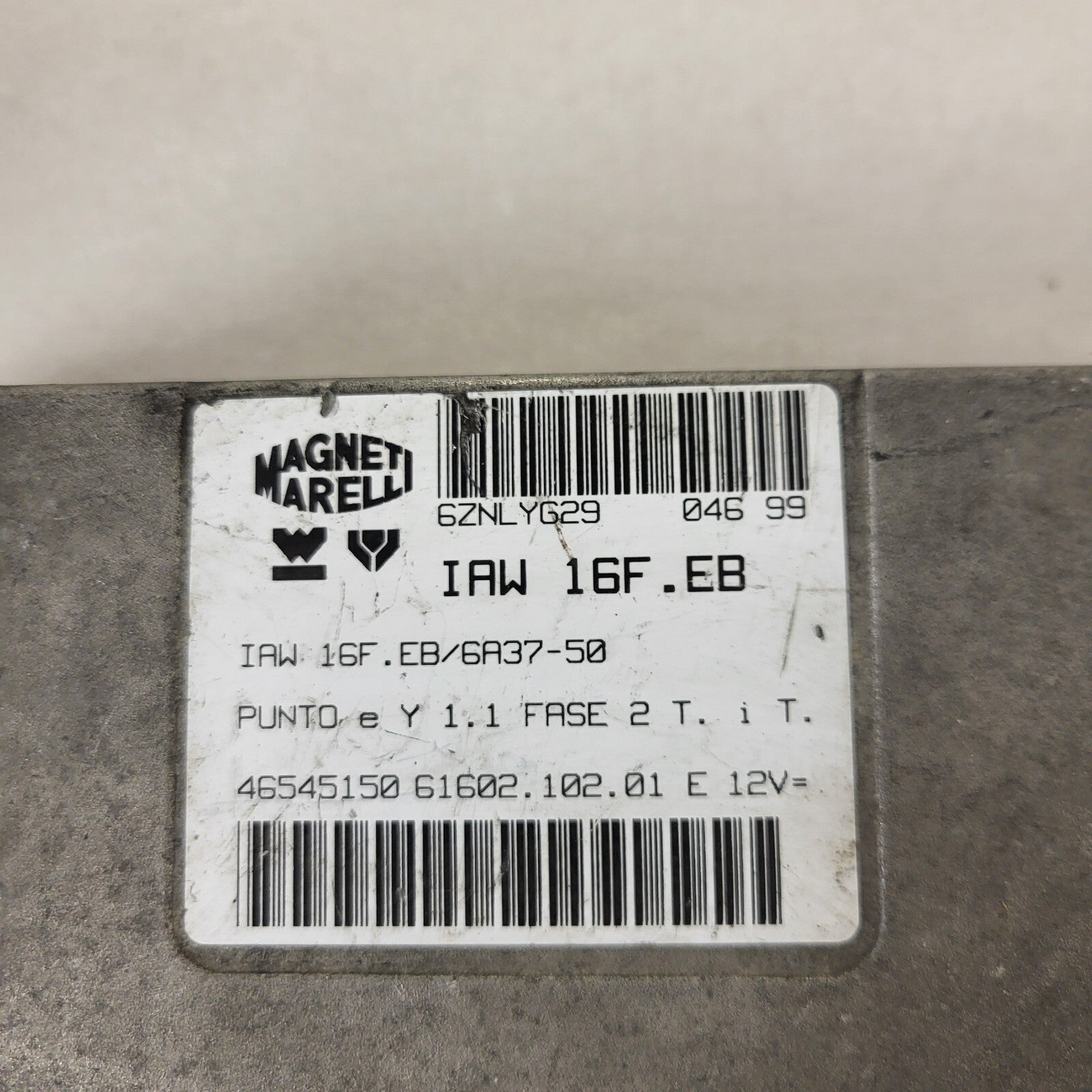 FIAT PUNTO LANCIA Y ECU / IAW 16F.EB / 46545150 / 61602.102.01 / MAGNETI MARELLI
