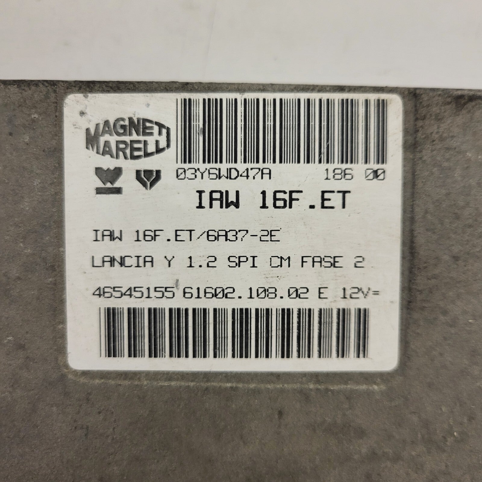 LANCIA Y 1.2 ECU / IAW 16F.ET / 46545155 /61602.108.02 / MAGNETI MARELLI