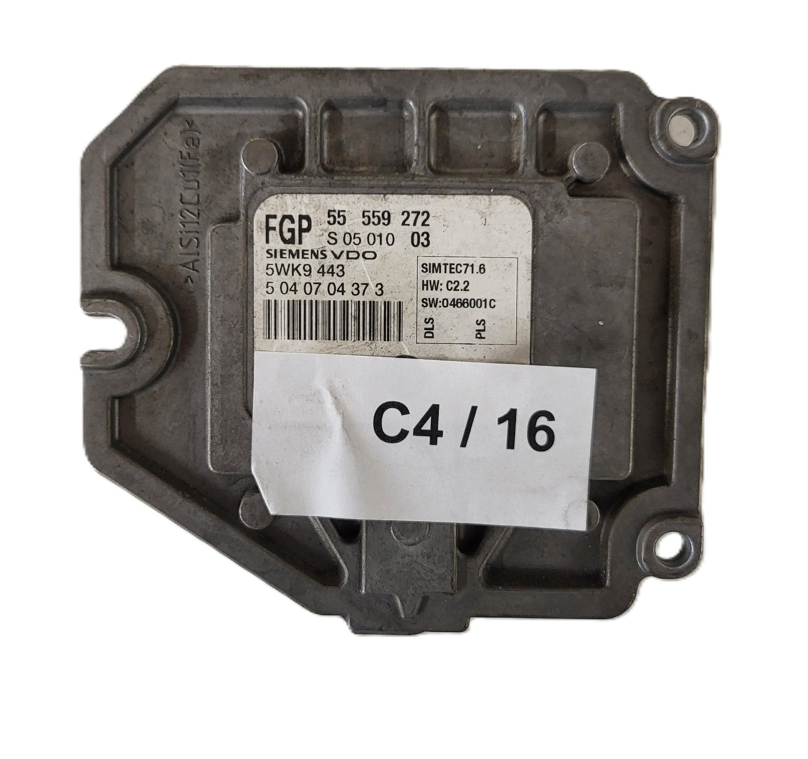 OPEL ASTRA H ECU / 55559272 / SIMTEC 71.6 / 5WK9443 / SIEMENS