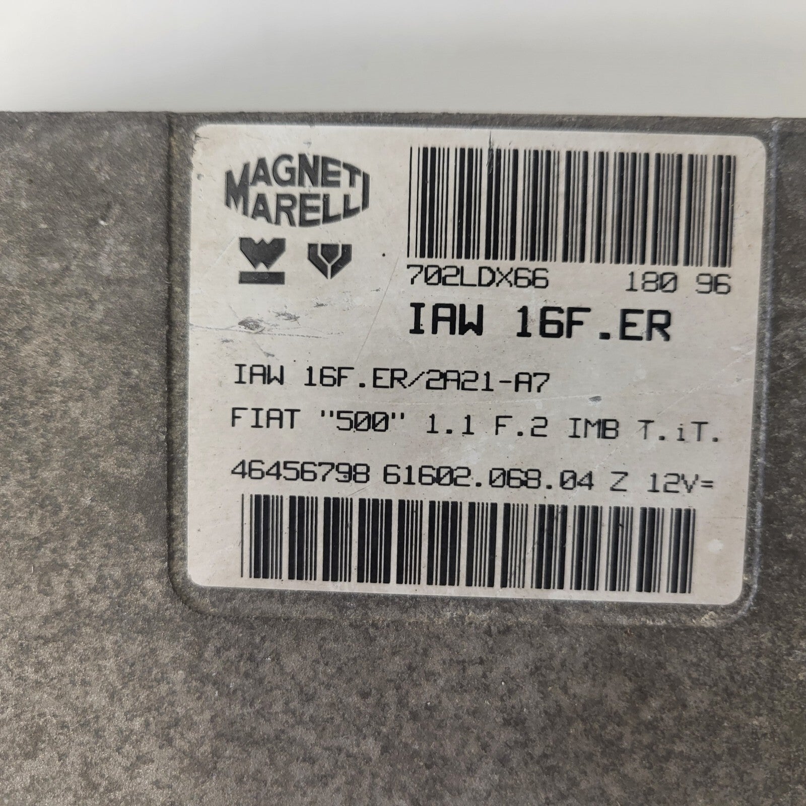 Fiat 500 ECU / IAW 16F.ER / 46456798 / 61602.068.04 / MAGNETI MARELLI 