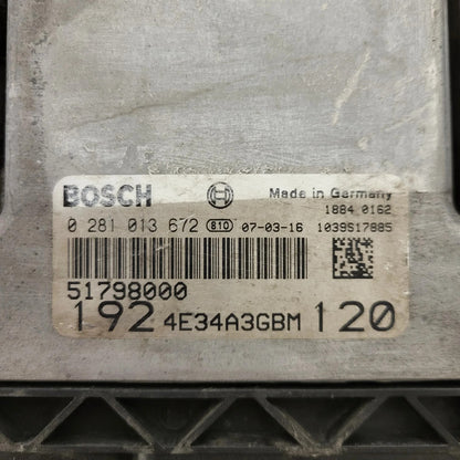 FIAT STILO 1.9 JTD ECU /0281013672 / 51798000 / BOSCH