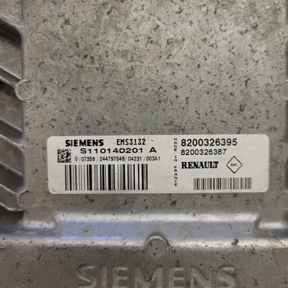 RENAULT CLIO ECU / S110140201A / EMS3132 / 08200326395 / 8200326387 / SIEMENS