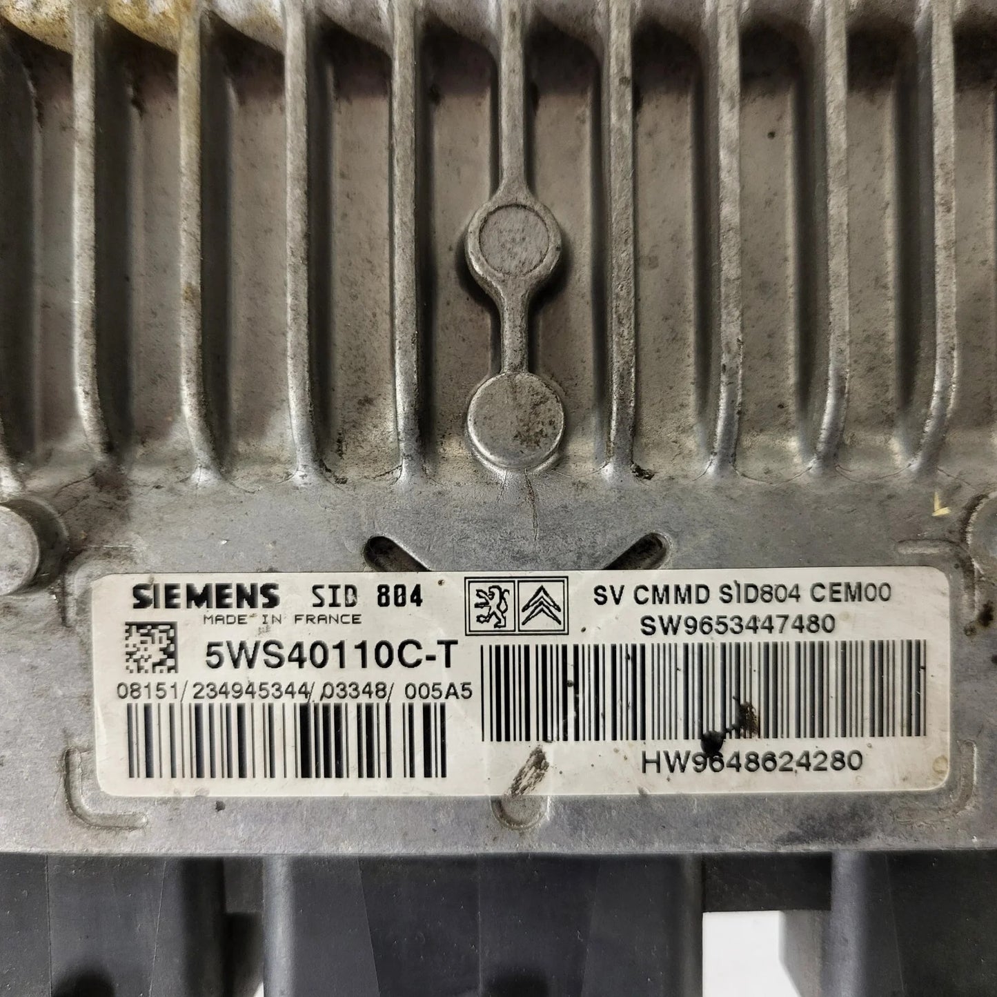 PEUGEOT CITROEN ECU / 5WS40110C-T / SW 9653447480 / HW 9648624280 / SID804 SIEME
