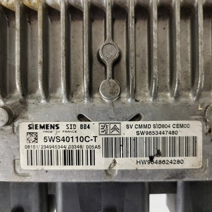 PEUGEOT CITROEN ECU / 5WS40110C-T / SW 9653447480 / HW 9648624280 / SID804 SIEME