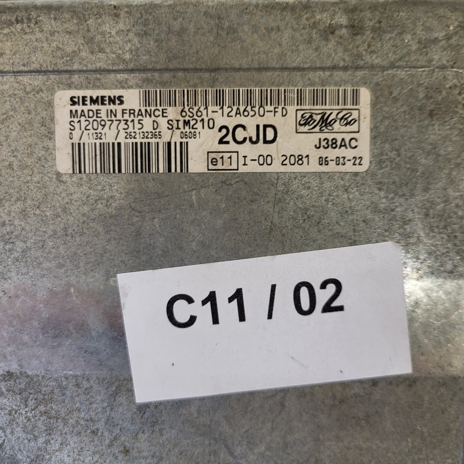 Ford FIESTA ECU / 6S61-12A650-FD / 2CJD / S120977315D / S120977315 / SIM210 / J3