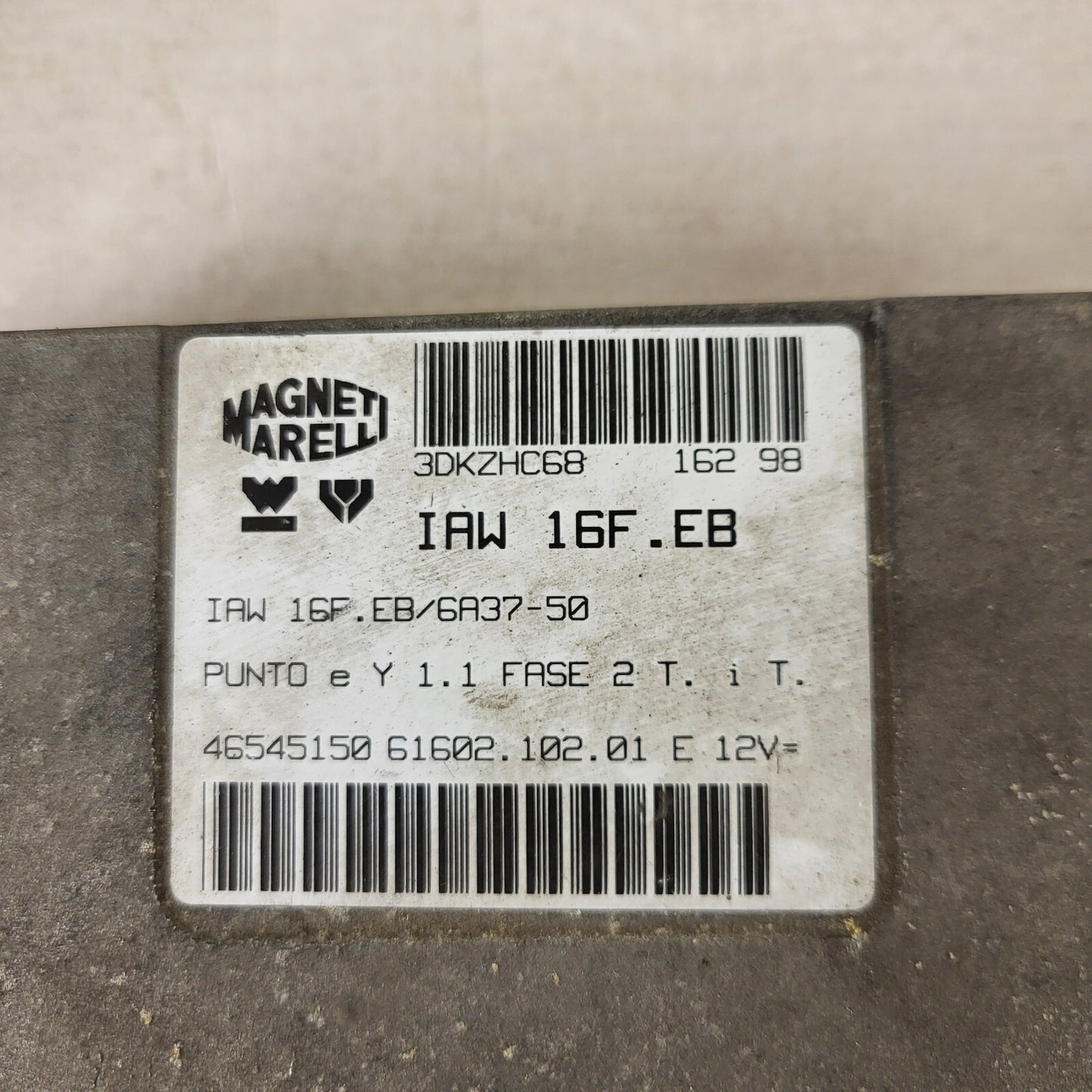 FIAT PUNTO LANCIA Y ECU / IAW 16F.EB / 46545150 / 61602.102.01 / MAGNETI MARELLI
