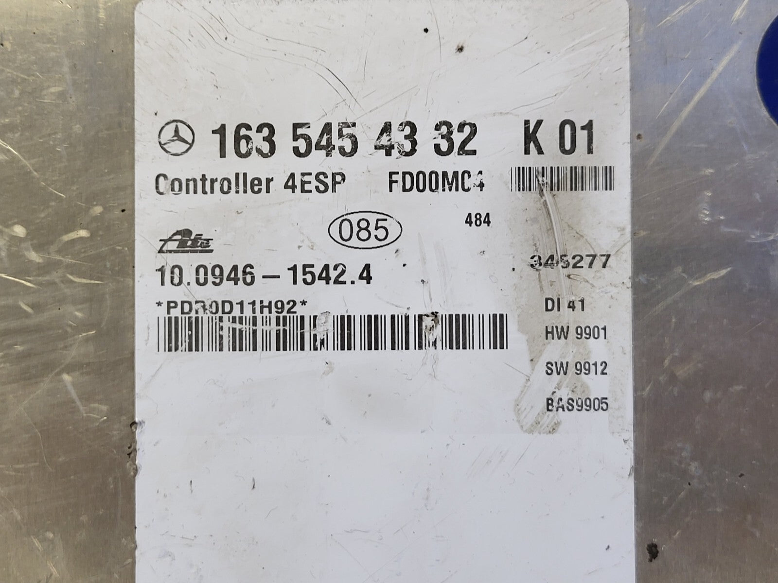 MERCEDES ML ABS ECU / 1635454332 / 10.0946-1542.4 / FD00M04 / ATE