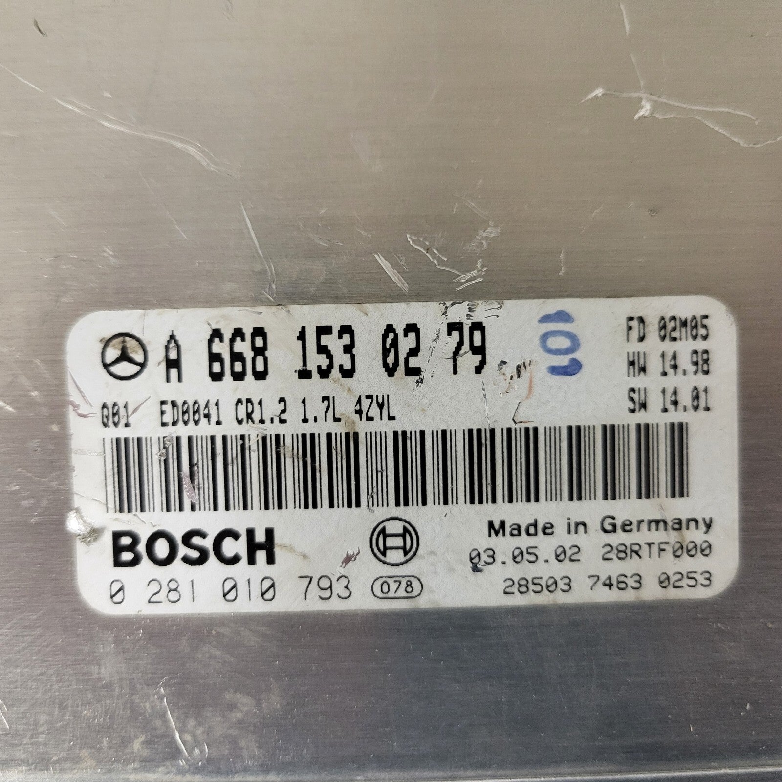 MERCDES BENZ ECU / A6681530279 / 0281010793 / ED0041 CR1.2 / BOSCH